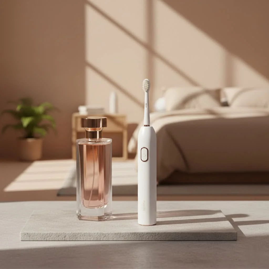 Electric toothbrush with a bright, healthy smile