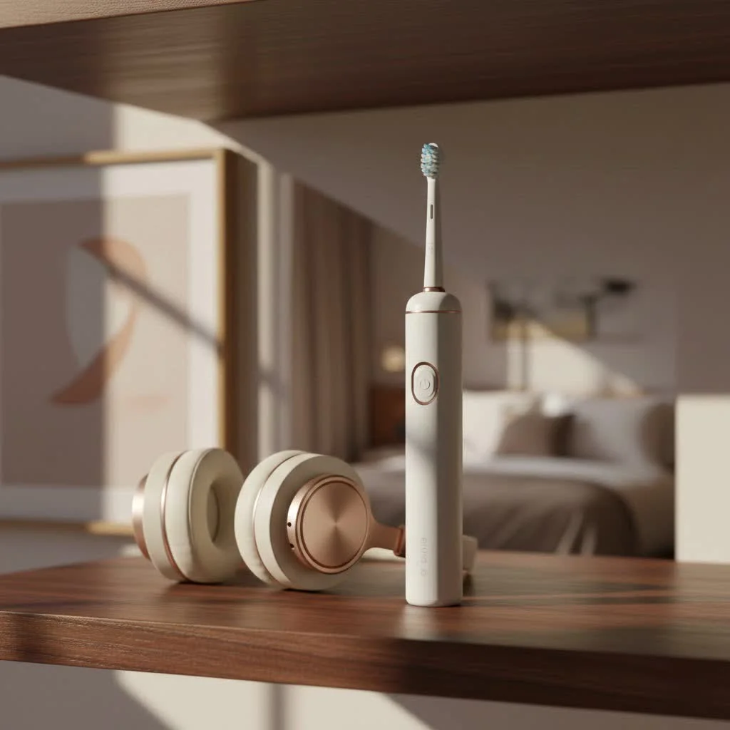 Electric toothbrush cleaning teeth and gums